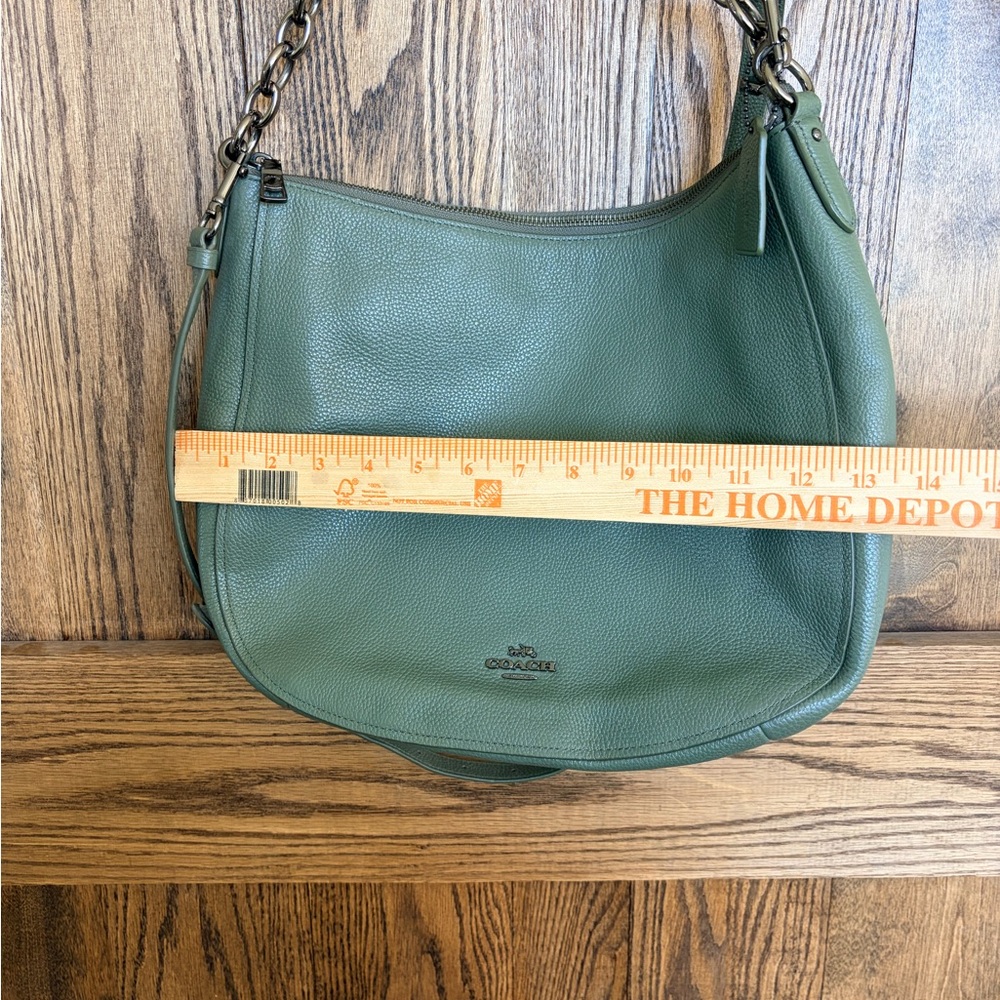 💚Coach💚 Army Green Leather Hobo Shoulder Bag - Picture 8 of 14